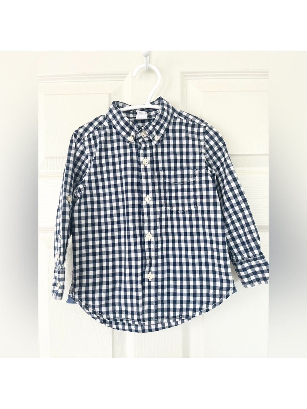 🩵 4/$20 Old‎ Navy Blue and White Gingham Button Down Shirt